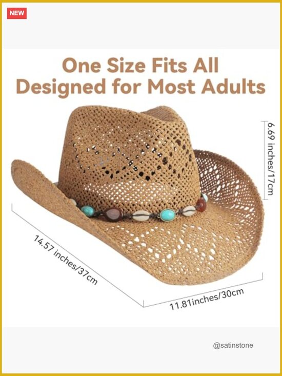 Shapeable Brim Straw Cowgirl Hat Wide Brim Western Sun Protection main image 6